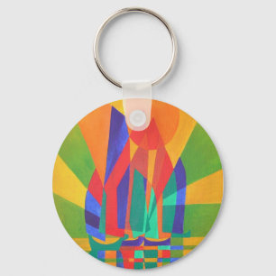 Dreamboat A Cubist Junk In Primary Colours Key Ring