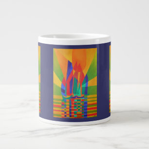 Dreamboat A Cubist Junk In Primary Colours Large Coffee Mug