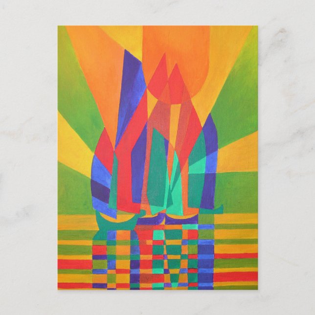 Dreamboat A Cubist Junk In Primary Colours Postcard (Front)