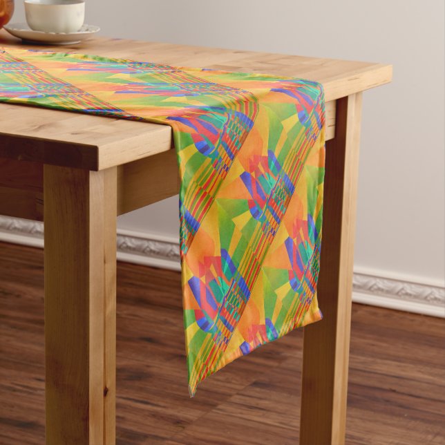 Dreamboat A Cubist Junk In Primary Colours Short Table Runner (In Situ)