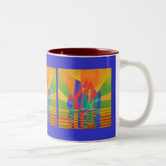 Dreamboat A Cubist Junk In Primary Colours Two-Tone Coffee Mug