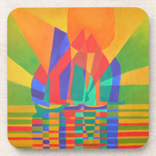 Dreamboat - Cubist Junk In Primary Colours Coaster