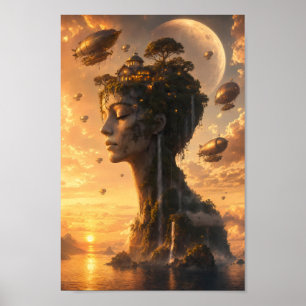 Dreambound Steampunk Sky Island Poster