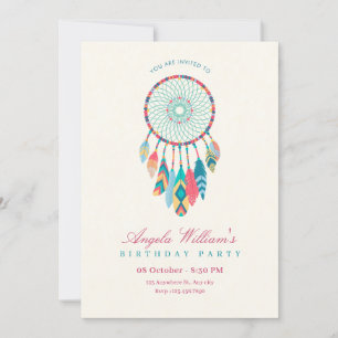 Dreamcatcher birthday invitation