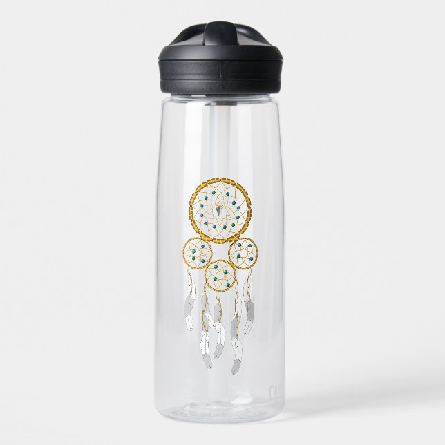 Dreamcatcher--Blue Turquoise Water Bottle (Front)
