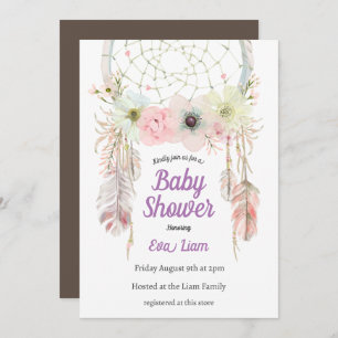 Dreamcatcher Bohemianism Baby shower Invitation
