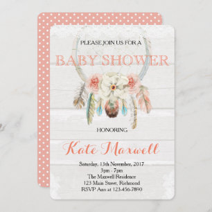 Dreamcatcher Boho Baby Shower Invitation