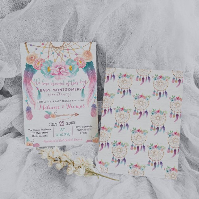 Dreamcatcher Boho Baby Shower Invitation Tribal (Creator Uploaded)