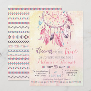 Dreamcatcher Boho Bridal Shower Invitation Tribal