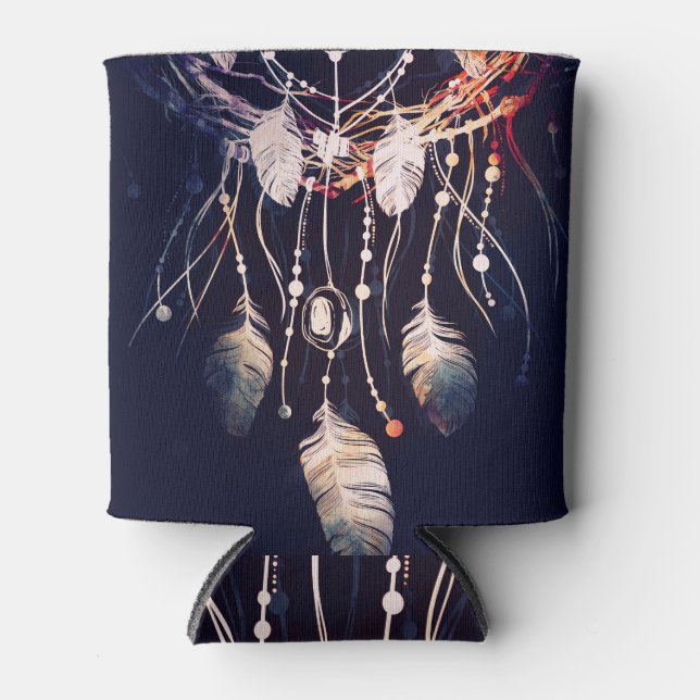 Dreamcatcher, branches, boho style, digital art. can cooler (Front)