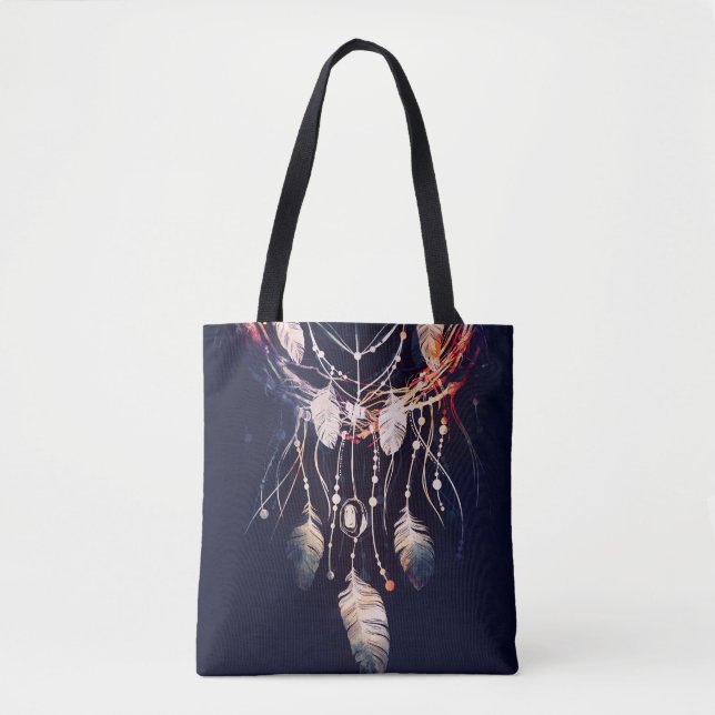 Dreamcatcher, branches, boho style, digital art. tote bag (Front)