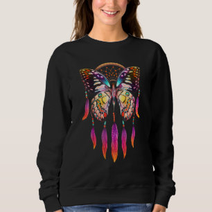 Dreamcatcher Butterfly Feathers Boho Native Americ Sweatshirt