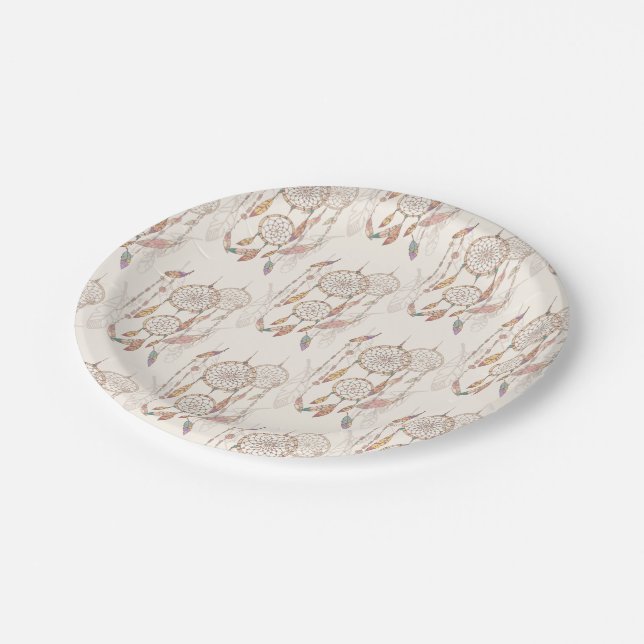 Dreamcatcher Custom Paper Plates 7" (Angled)