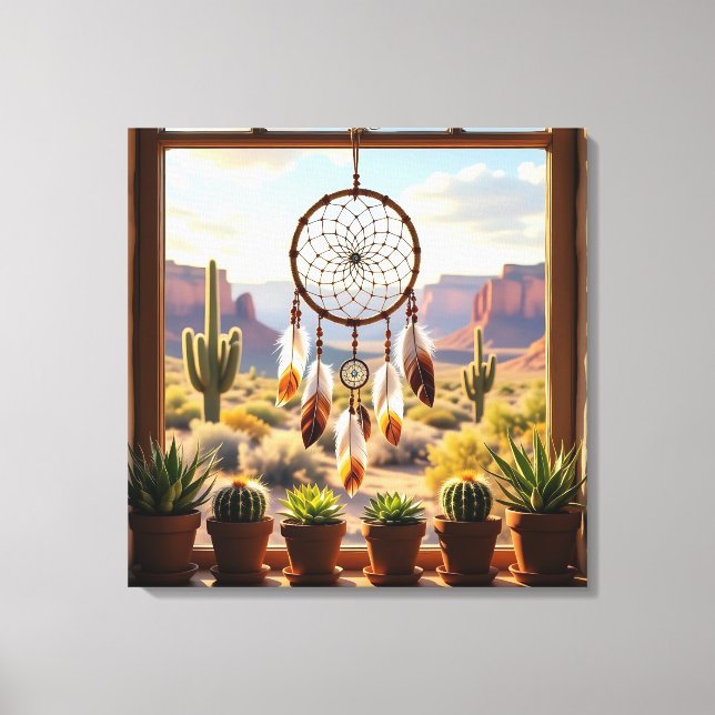 Dreamcatcher, Desert Canyons, Cacti  Canvas Print (Front)