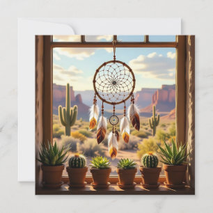 Dreamcatcher, Desert Canyons, Cacti   Holiday Card