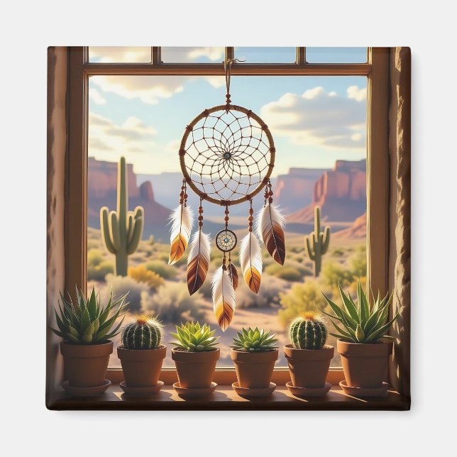 Dreamcatcher, Desert Canyons, Cacti   Magnet (Front)