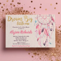 Dreamcatcher dream big little one baby shower girl
