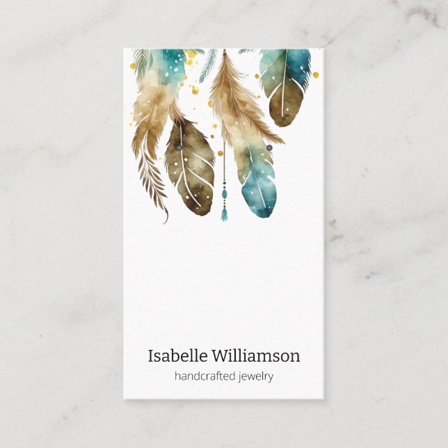 Dreamcatcher Feathers Jewellery Earring Display Business Card (Front)