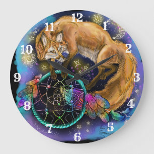 Dreamcatcher Fox Large Clock
