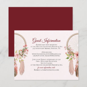 Dreamcatcher   Guest Information Card Insert