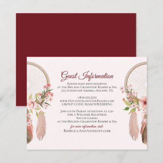 Dreamcatcher | Guest Information Card Insert