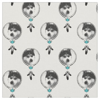 Dreamcatcher Husky Medaillon with eagle feathers Fabric