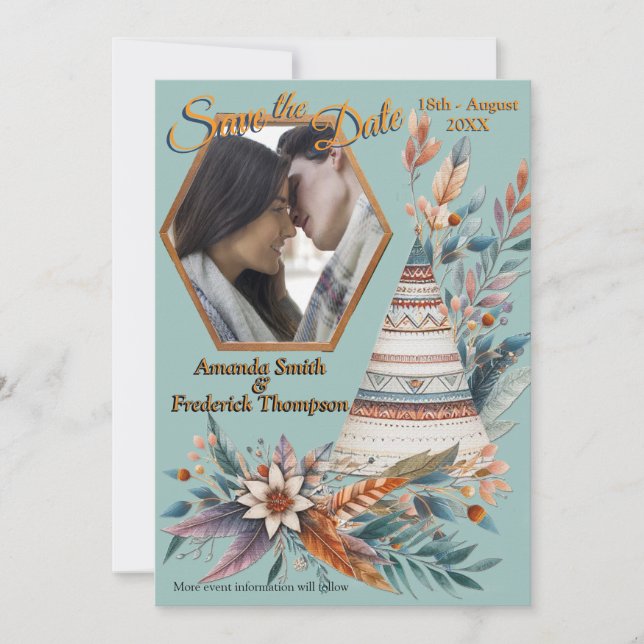 Dreamcatcher in a Bohemian theme Invitation (Front)