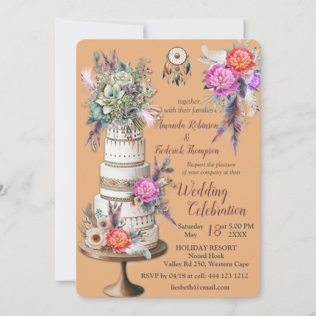 Dreamcatcher in a Bohemian theme Invitation (Front)