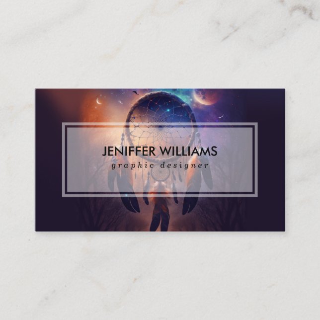 Dreamcatcher in forest forest                      business card (Front)