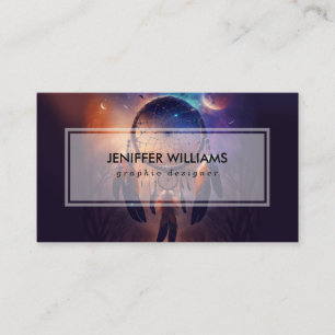 Dreamcatcher in forest forest                    business card