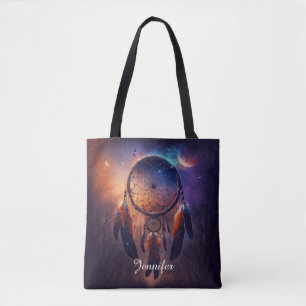 Dreamcatcher in forest forest tote bag