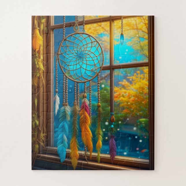Dreamcatcher in Window Boho Jigsaw Puzzle (Vertical)