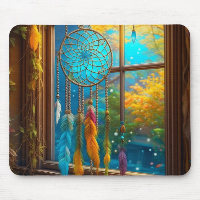 Dreamcatcher in Window Boho Mouse Mat (Front)