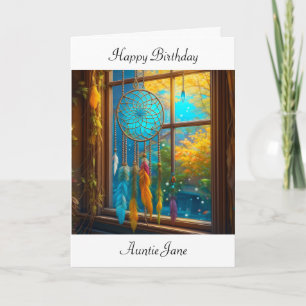 Dreamcatcher in Window Happy Birthday Personalised Card