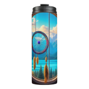 Dreamcatcher in Window Overlooking the Mountains  Thermal Tumbler