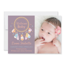 Dreamcatcher New Baby Newborn Birth Announcement 3