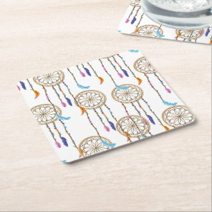 Dreamcatcher Pattern Square Paper Coaster