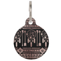 Dreamcatcher Rose Gold Tribal Aztec on Black