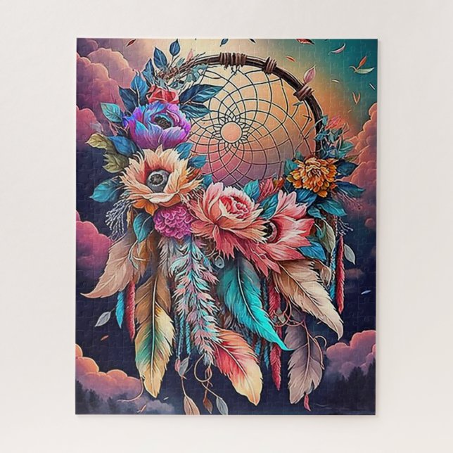 Dreamcatcher, Skulls & Roses Jigsaw Puzzle (Vertical)
