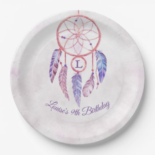 Dreamcatcher Sleepover Birthday Party Paper Plate