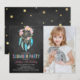 Dreamcatcher Slumber Party Any Age Birthday Photo Invitation