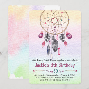 Dreamcatcher Slumber Party Birthday Invitation