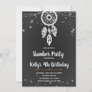 Dreamcatcher slumber party invitation