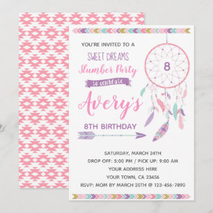 Dreamcatcher Slumber Party Invitation
