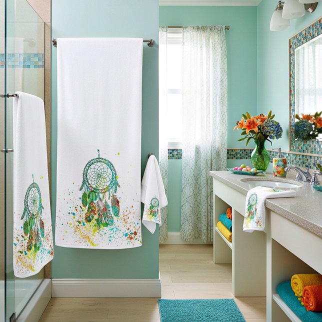 Dreamcatcher splatter bath towel set (Creator Uploaded)