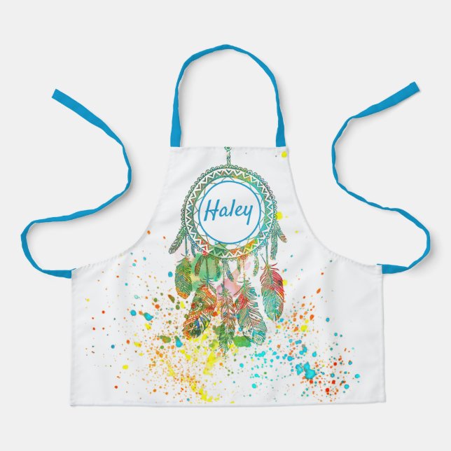 Dreamcatcher splatter personalised  apron (Front)