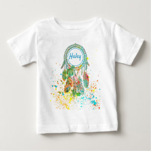 Dreamcatcher splatter personalised baby T-Shirt
