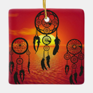 Dreamcatcher Sunset Ceramic Ornament