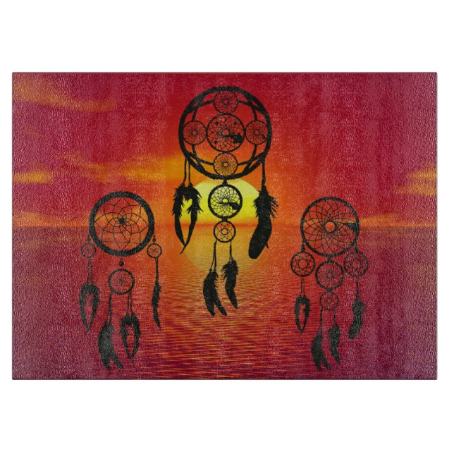 Dreamcatcher Sunset Cutting Board (Front)