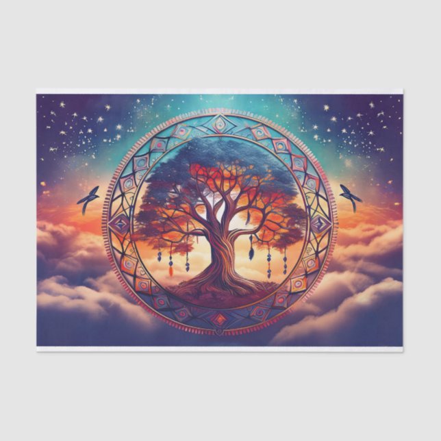 Dreamcatcher Tree of Life, Spiritual Explosion Tissue Paper (Front)